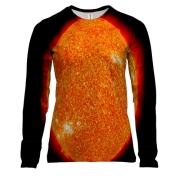 Женский 3D лонгслив с солнцем в космосе