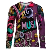 Женский 3D лонгслив Music