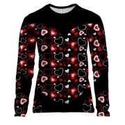 Женский 3D лонгслив с сердечками 2