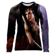 Жіночий 3D лонгслів з Чудо-Жінкою