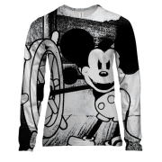 Женский 3D лонгслив со злым Микки Маусом