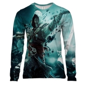 Жіночий 3D лонгслів з Эдвардом Кенуэем (Creed Assassin