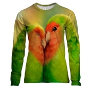 Жіночий 3D лонгслів з закоханими папугами