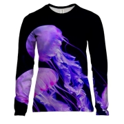 Женский 3D лонгслив с медузами