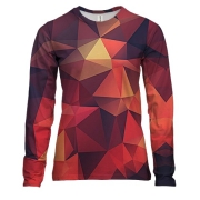 Жіночий 3D лонгслів з червоними полігонами