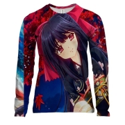 Жіночий 3D лонгслів з аніме дівчиною в кімоно