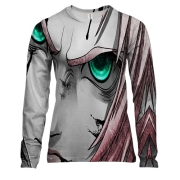 Жіночий 3D лонгслів зі злою Сакурою