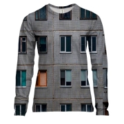 Жіночий 3D лонгслів з фасадом будівлі