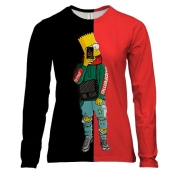 Жіночий 3D лонгслів Червоно-чорний Суприм