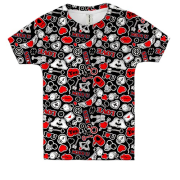 Дитяча 3D футболка Love and hearts pattern