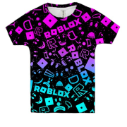 Детская 3D футболка ROBLOX neon logo pattern