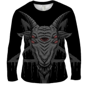 Мужской 3D лонгслив Пентаграмма с головой козла