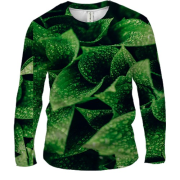Чоловічий 3D лонгслів Патерн зелене листя