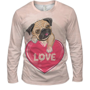Мужской 3D лонгслив Love dog