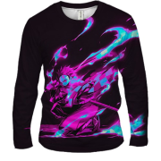 Мужской 3D лонгслив Танджиро Камадо, неон - Клинок рассекающий демонов