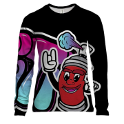 Женский 3D лонгслив с граффити баллончиком