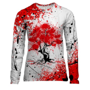 Женский 3D лонгслив Цветение Сакуры