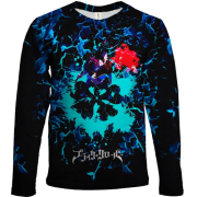 Детский 3D лонгслив Аста - Черный Клевер