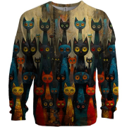 3D світшот зі стилізованими котами