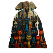 3D Подарунковий мішечок зі стилізованими котами