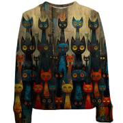 Дитячий 3D світшот зі стилізованими котами