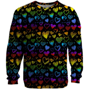 3D світшот Серця веселка 2