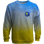 3D світшот "Абстрактні хвилі в кольорах прапора"