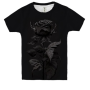 Дитяча 3D футболка з чорною трояндою
