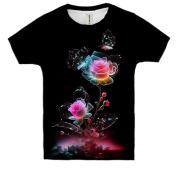 Дитяча 3D футболка з казковою трояндою