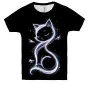 Детская 3D футболка с дымчатой кошкой