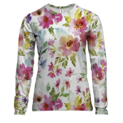 Женский 3D лонгслив с акварельными цветами