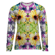 Женский 3D лонгслив Цветочный калейдоскоп