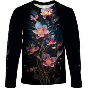 Детский 3D лонгслив с декоративными арт цветами