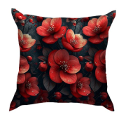 3D подушка з червоними квітами (АРТ)