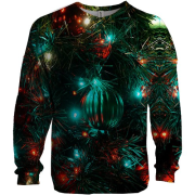 3D світшот з новорічними іграшками