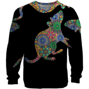 3D світшот з різнобарвним щуром