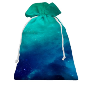 3D Подарунковий мішечок з бірюзовим космосом