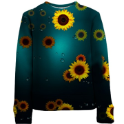 Дитячий 3D світшот Соняшники під склом