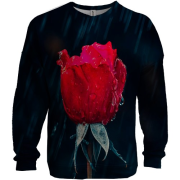 3D світшот з трояндою під дощем