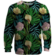 3D свитшот с цветами и листьями