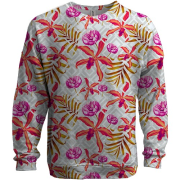 3D свитшот с красными цветами