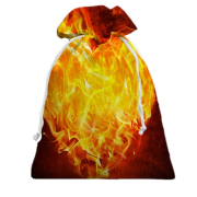 3D Подарунковий мішечок з вогненним серцем