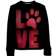 Дитячий 3D світшот Люблю тварин