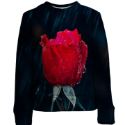 Дитячий 3D світшот з трояндою під дощем