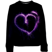 Дитячий 3D світшот з серцем з феєрверку