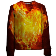 Дитячий 3D світшот з вогненним серцем