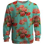 3D свитшот с розами на обоях