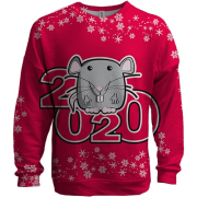 3D світшот з веселою новорічної щуром 2020