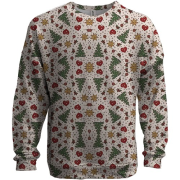 3D світшот з ялинками і новорічною атрибутикою