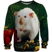 3D світшот з новорічної щуром і подарунком 2020